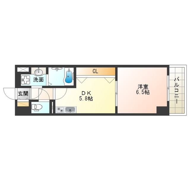 大阪市福島区海老江のマンションの間取り