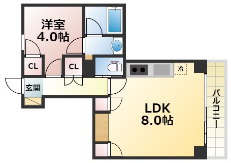 神戸市灘区森後町のマンションの間取り