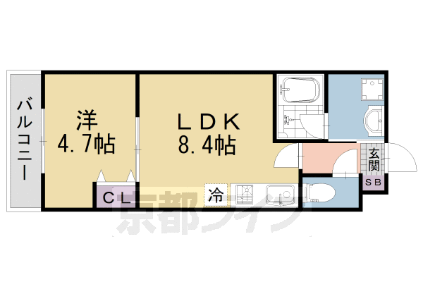 京都市伏見区両替町１５丁目のマンションの間取り