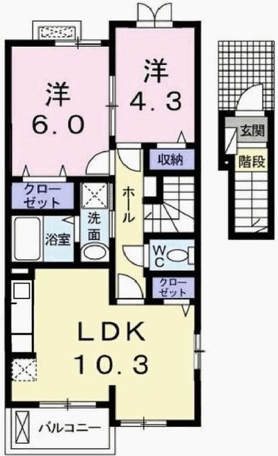 加古郡播磨町二子のアパートの間取り