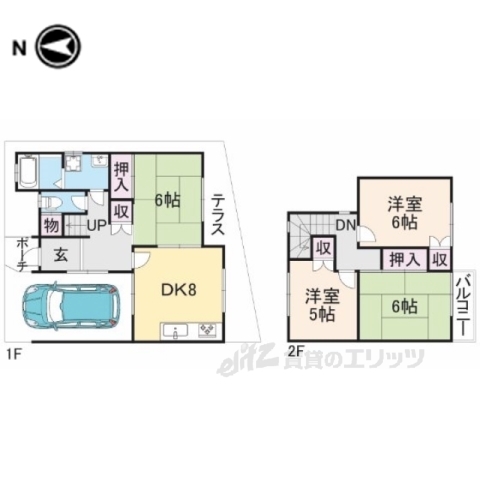 川辻テラスハウスの間取り