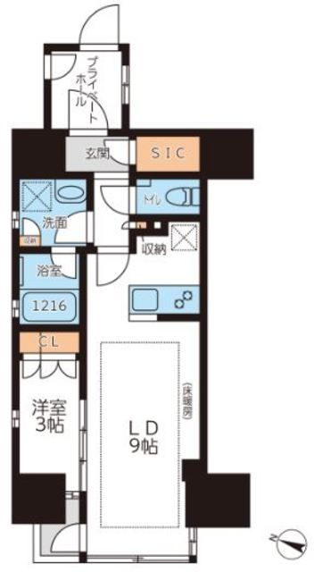 文京区本駒込のマンションの間取り