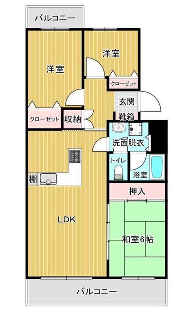 【コープ野村香椎駅東Ｂ棟の間取り】