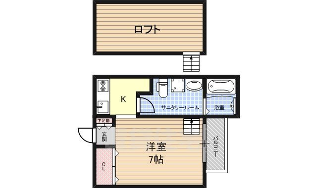 堺市堺区香ヶ丘町のアパートの間取り