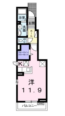 大府市共西町のアパートの間取り