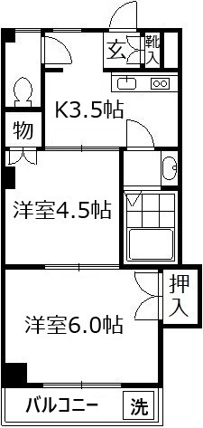 吉川市高富のマンションの間取り