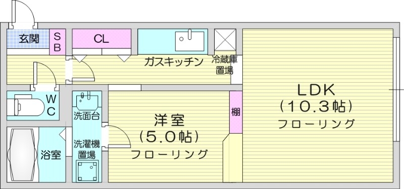 石狩郡当別町末広のマンションの間取り