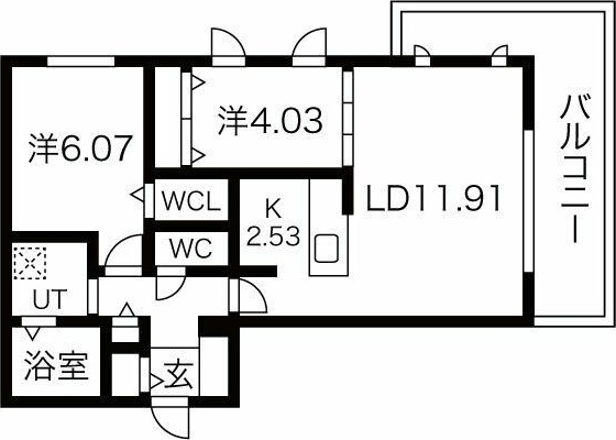 アルファスクエア北20西4の間取り