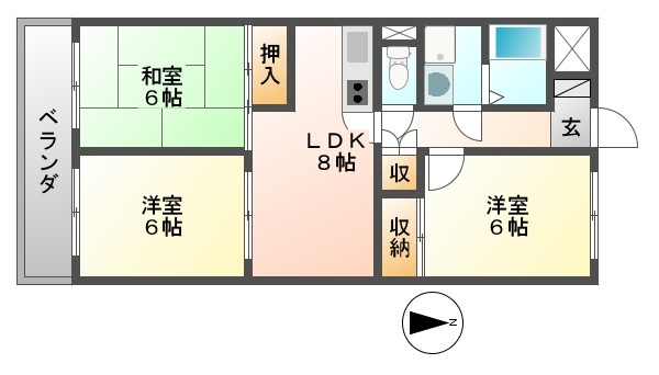 イマキタハイツ２９の間取り