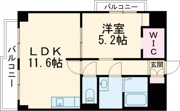 京都市下京区松川町のマンションの間取り