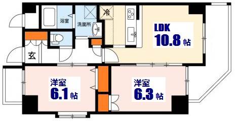 広島市西区新庄町のマンションの間取り