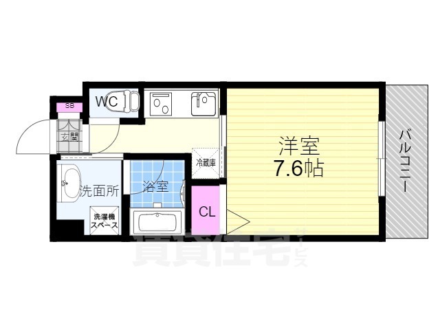 京都市右京区西京極東大丸町のマンションの間取り