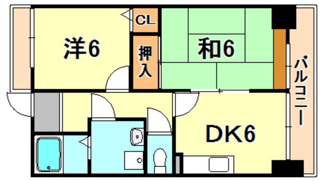 神戸市長田区房王寺町のマンションの間取り