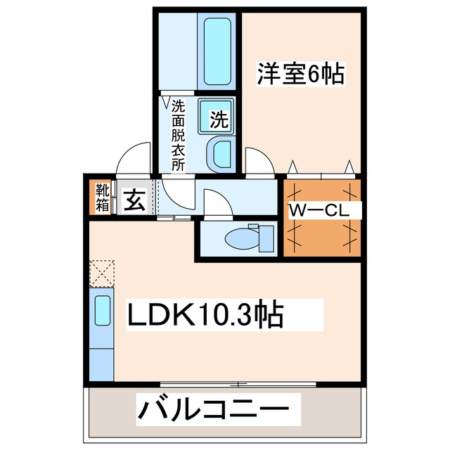 熊本市東区小峯のアパートの間取り