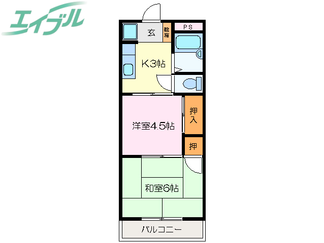 コーポあらたけ　B棟の間取り