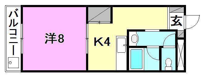 松山市来住町のマンションの間取り