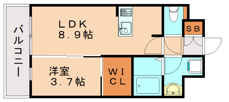 福岡市博多区空港前のマンションの間取り