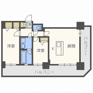 札幌市中央区南三条東のマンションの間取り