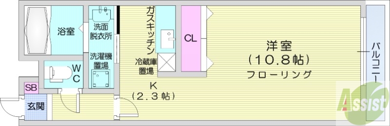 デルソール南６条の間取り