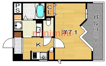 茨木市双葉町のマンションの間取り