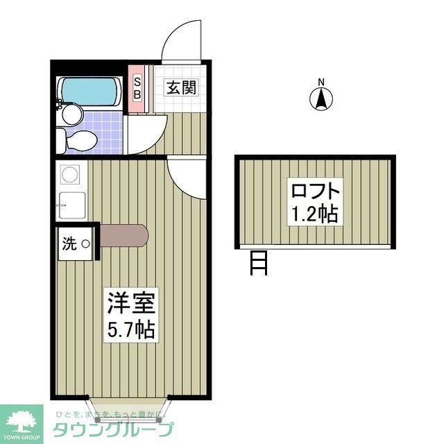 川越市西小仙波町のアパートの間取り