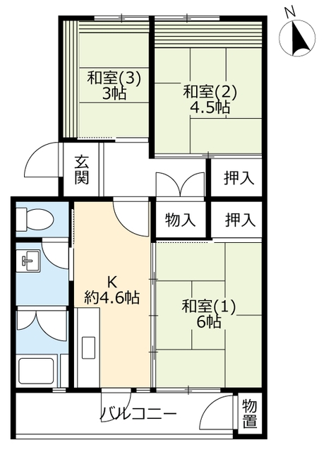 ＵＲ小栗栖北の間取り