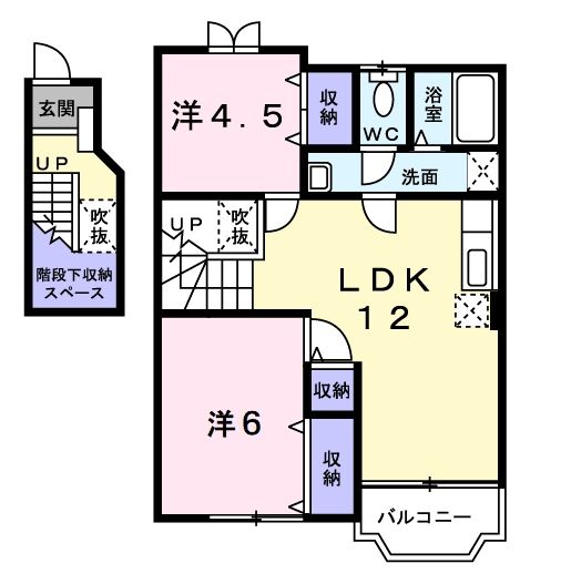 船橋市三咲のアパートの間取り