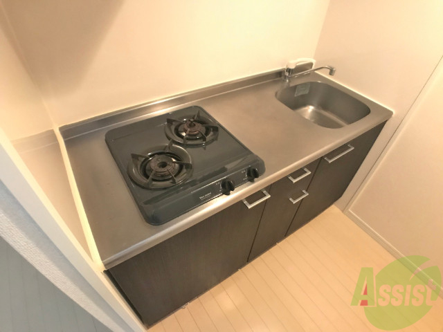 キッチン　キッチンはシックなデザインでした。洗い場も大きい。