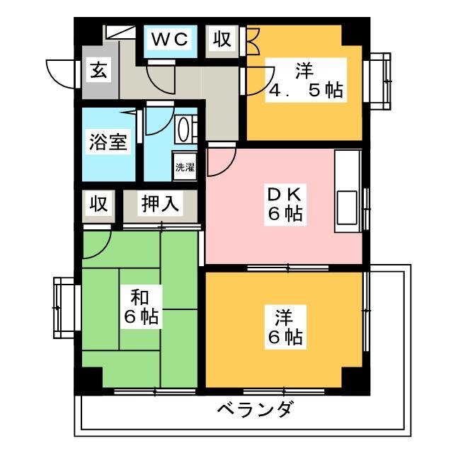 ベルメゾン市ヶ尾Bの間取り写真