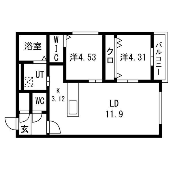 札幌市電 幌南小学校前駅 徒歩6分 4階建 築1年の間取り写真
