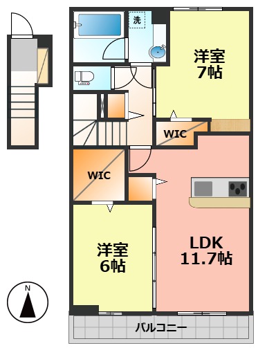 ＪＲ東海道本線 稲沢駅 徒歩10分 2階建 新築の間取り写真