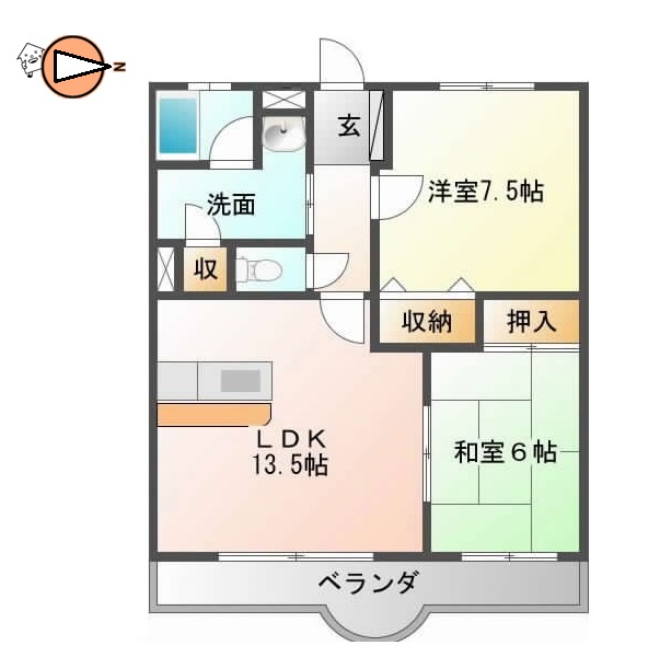ＪＲ高徳線 佐古駅 徒歩22分 3階建 築29年の間取り写真