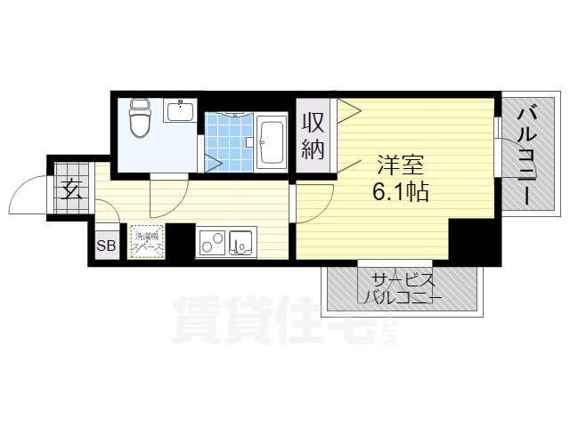 大阪市天王寺区大道のマンションの間取り