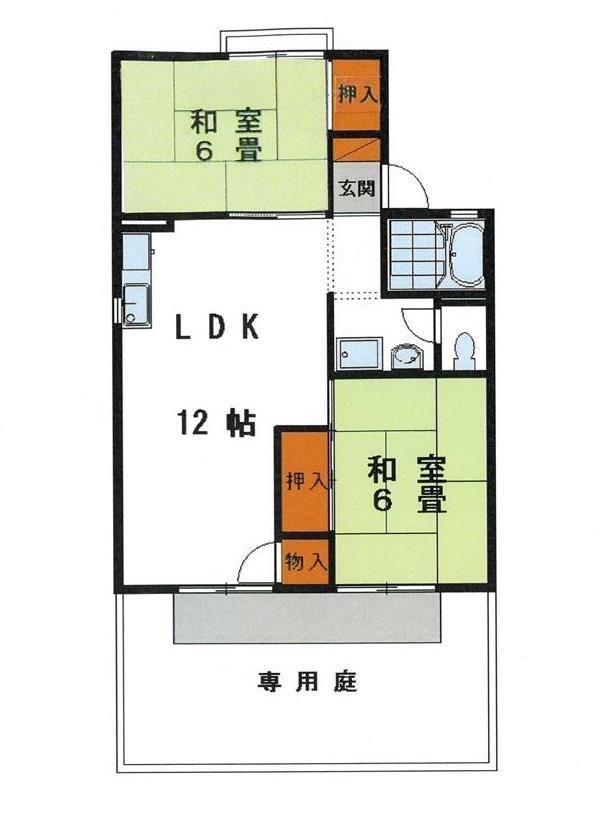 姫路市飾磨区清水のアパートの間取り