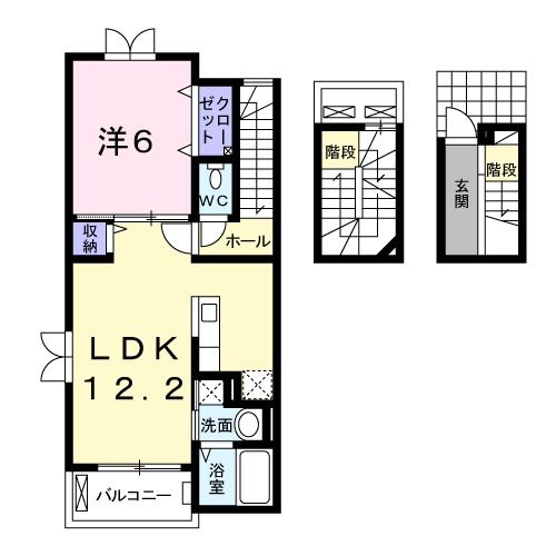 北九州市八幡西区三ケ森のアパートの間取り