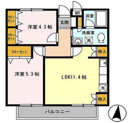 メゾン・ド・マリアージュ　ＪＪ棟の間取り