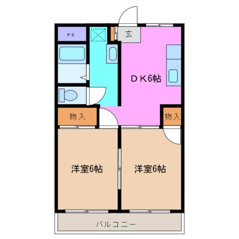 津市雲出本郷町のアパートの間取り