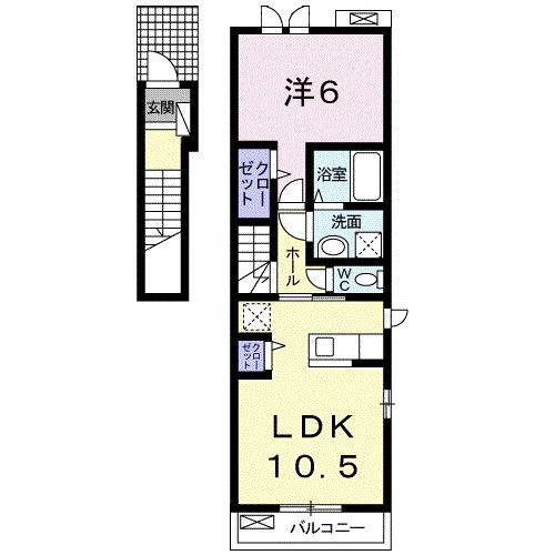 小田原市穴部のアパートの間取り