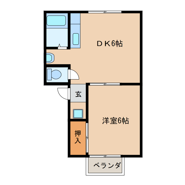 高山市江名子町のアパートの間取り