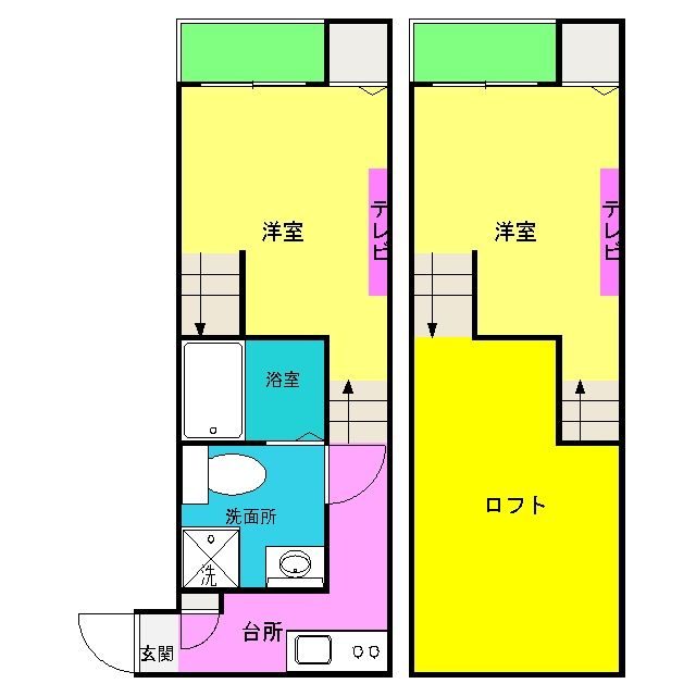 福岡市南区南大橋のアパートの間取り