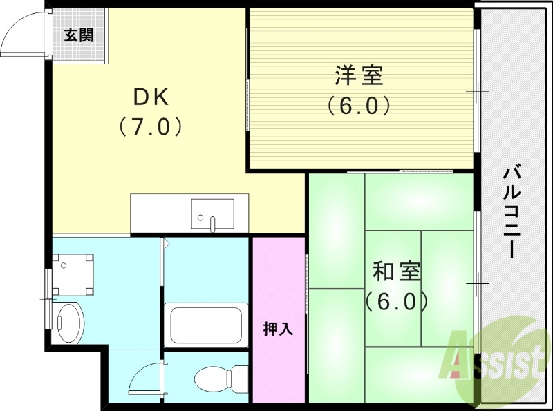 【ペディハイツ塚口の間取り】