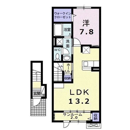 青森市新田のアパートの間取り