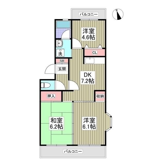 松戸市西馬橋のマンションの間取り