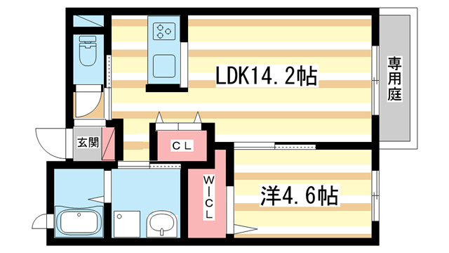 奈良市大森西町のアパートの間取り