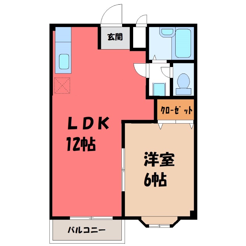 邑楽郡大泉町富士のアパートの間取り