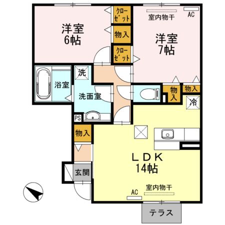 弥富市五明町のアパートの間取り