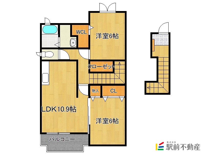 三井郡大刀洗町大字山隈のアパートの間取り