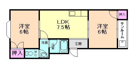 牧落サンスタービルの間取り