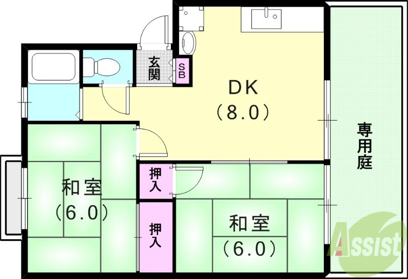 サンライフ大鹿の間取り