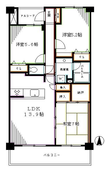 杉並区高円寺北のマンションの間取り